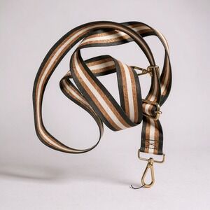 Adjustable Sparkle Glitter Stripe Guitar Bag Purse Strap Gold Tone Hardware